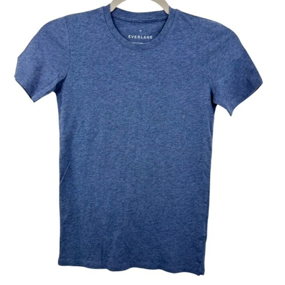 Everlane Organic Cotton Crewneck‎ T-Shirt Blue Heather Casual Basic Soft NWOT